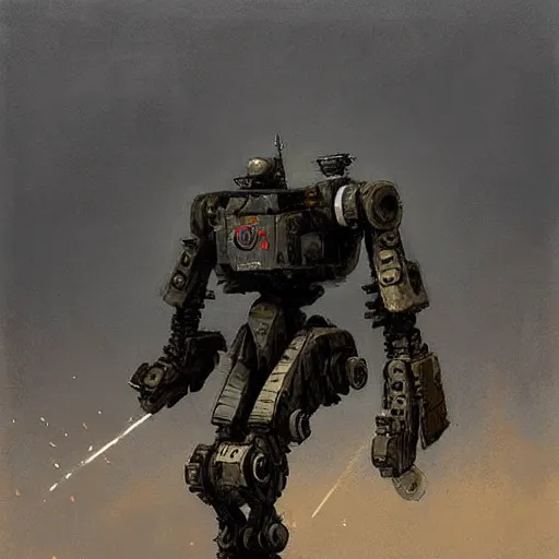 Prompt: mech art by jakub rozalski