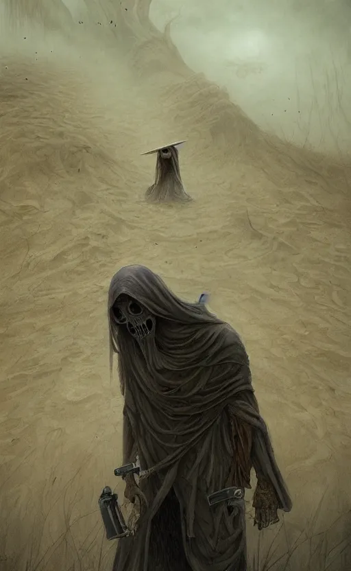 Image similar to the grime reaper of lost sand by seb mckinnon