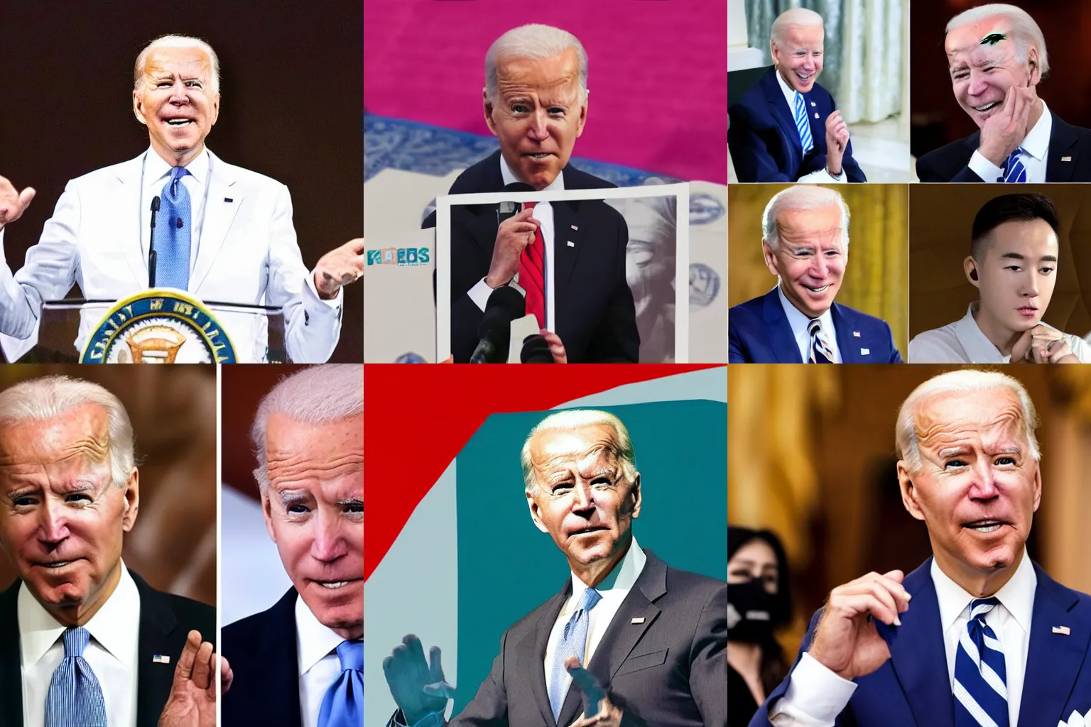 Prompt: joe biden with kpop hair