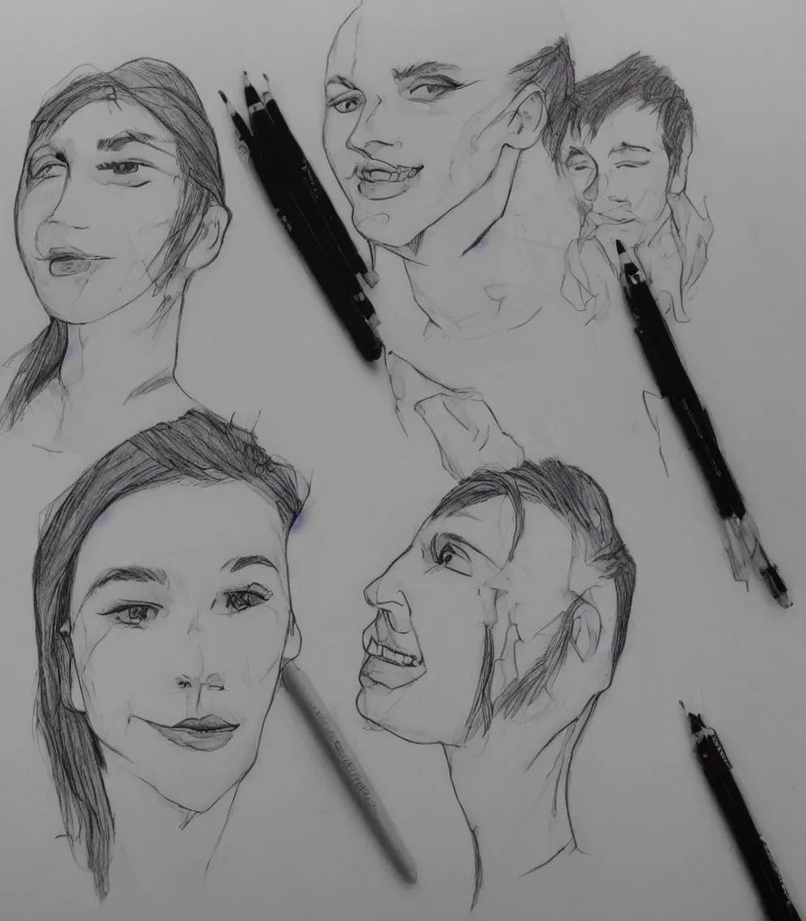 Prompt: why do we draw each other? realistic