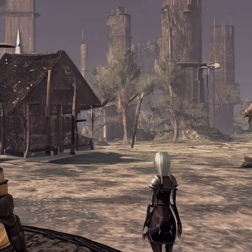 Prompt: morrowind in nier automata