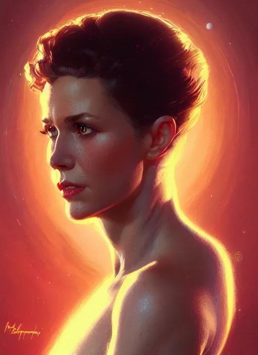 Prompt: head portrait of 8 0 s scifi elegant pretty girl, ripley, cinematic, detailed, dynamic, artstation character, norman rockwell, everett raymond kinstler, artgerm, daniel gerhartz, greg rutkowski, pulp science fiction illustration