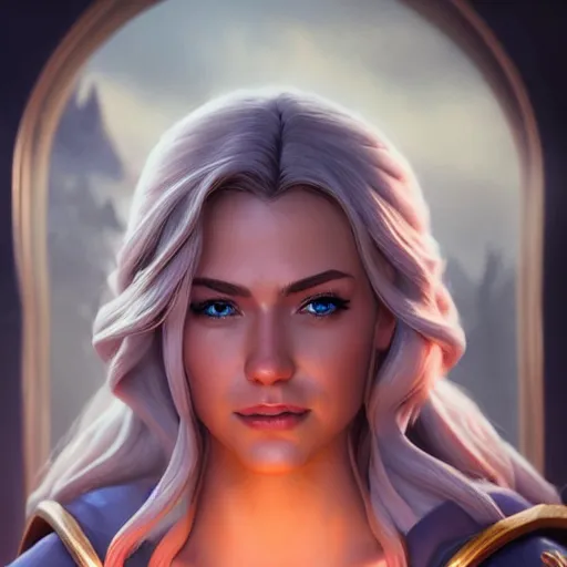 Prompt: realistic still of jaina proudmoore amazing details 8 k beautiful ultra realistic sharp focus cinematic lightning in the style of artgerm artstation