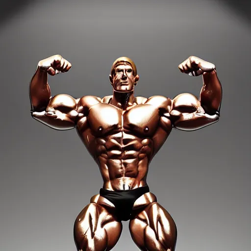 Image similar to Bodybuilder Metal Action Figure, highly detailed, studio lighting