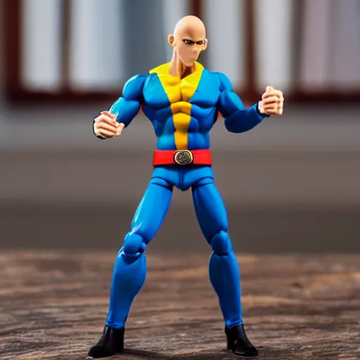 Image similar to saitama, stop motion vinyl action figure, plastic, toy, butcher billy style