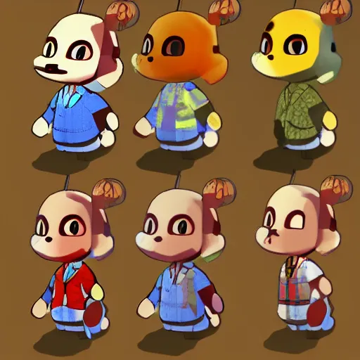 Prompt: anatomy study of animal crossing character in hell, pain, yeltsin