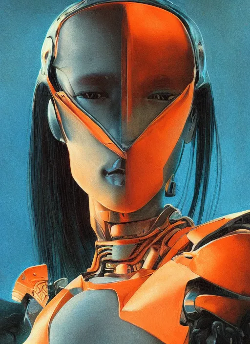 Prompt: ( ( symmetry ) ) closeup portrait of a stunning armored cyborg ai girl ( ( ( crying in tears ) ) ), ( bird in hands ), strong cinematic light, backlit, teal orange, viscous volumetric smoke, mist, by gerald brom, by mikhail vrubel, by peter elson, muted colors, extreme detail, trending on artstation, 8 k