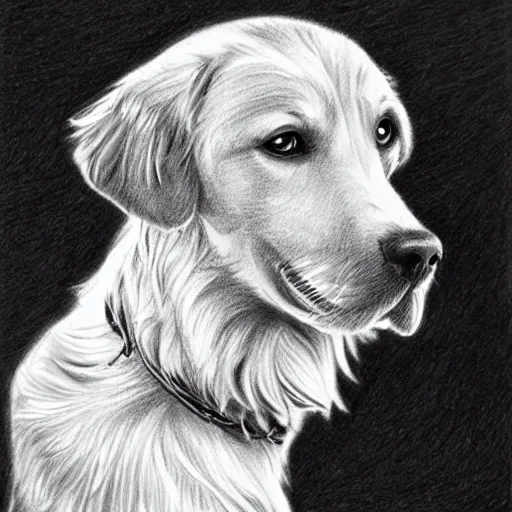 Image similar to beautiful pencil drawing of a golden retriever with karim benzema - - width 1 0 2 4