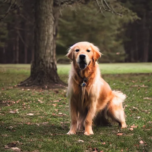 Image similar to golden retriever, dog, depth of field, centered, photo