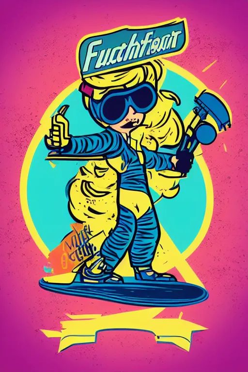 Image similar to fallout 7 6 retro futurist illustration art by butcher billy, sticker, colorful, illustration, highly detailed, simple, smooth and clean vector curves, no jagged lines, vector art, smooth andy warhol style