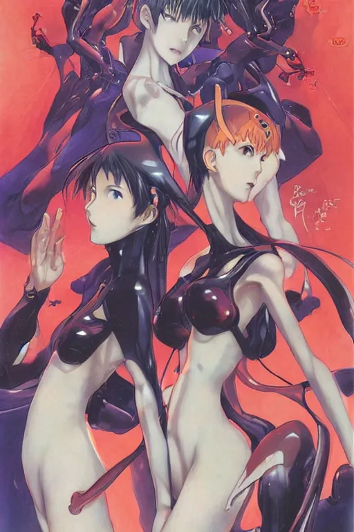 Image similar to Neon Genesis Evangelion by range murata and mucha