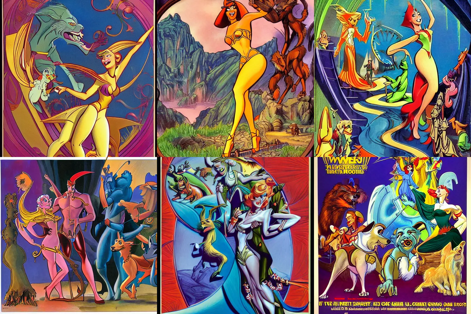 Prompt: much excitement, very boring, vivid, fantasy, art deco, artwork by don bluth and alan davis