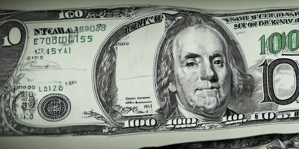 Image similar to photo realistic simplification of a 1 0 0 dollar bill