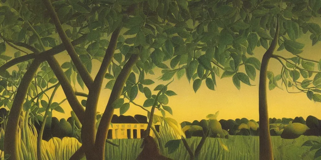 Prompt: a beautiful painting of Robin Wiliams by Henri Rousseau, golden hour, 8k, 4k