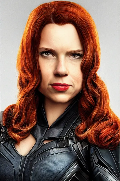 Image similar to annie edison from community as black widow in the avengers, portrait realistic photograph, very detailed face