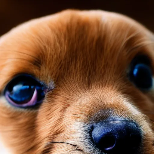 Prompt: high detail shot of a cute puppy