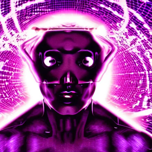 Prompt: dark matter ultra violet man going to future hyper space schizophrenia ambient sun and steel ocean HD 8K