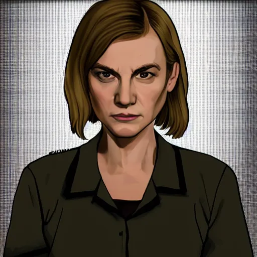 Image similar to Kim Wexler from Better Call Saul as a GTA character portrait