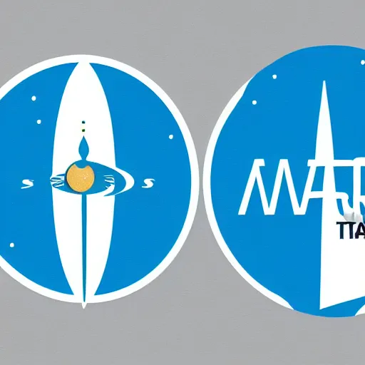 Image similar to a cutting edge logo for a space traveling agency, awwward, award winning design, dribble, symmetrical