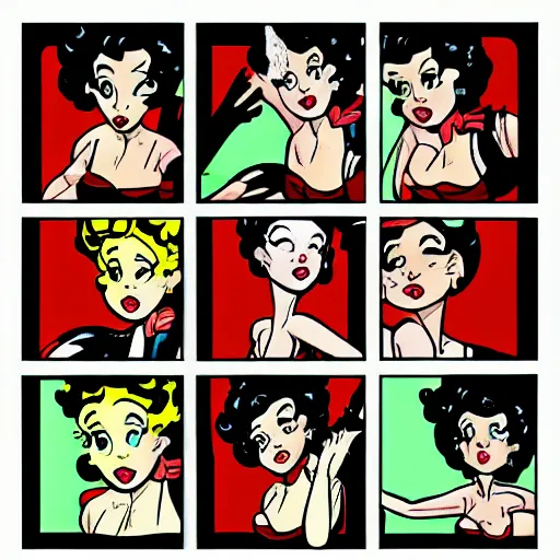 Image similar to Betty Boop in the style of a Raypunk comic book heroine