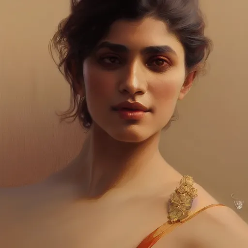 Image similar to a portrait of parijat devarshy, elegant face, Greek, by WLOP,Artgerm,Greg Rutkowski,Alphonse Mucha, Beautiful dynamic,shadows,Artstation,concept design art,Octane render,8K