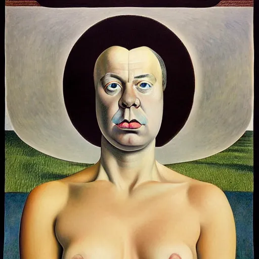 Image similar to figurative avant garde post - morden monumental dynamic portrait by magritte and hogarth, inspired by william blake and gaugin, illusion surreal art, highly conceptual figurative art, intricate detailed illustration, controversial poster art, polish poster art, geometrical drawings, no blur