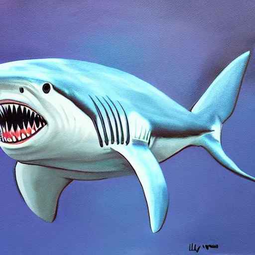Image similar to shark, painting by lilly pavlova