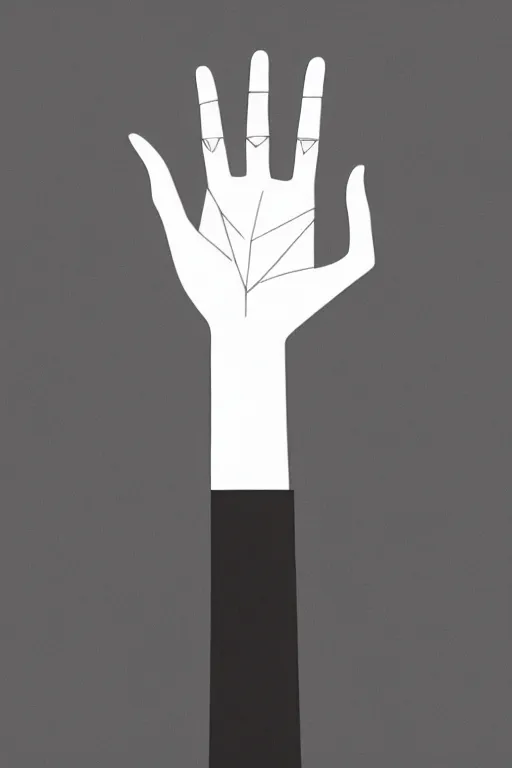 Image similar to minimalist boho style art of a hand, illustration, vector art