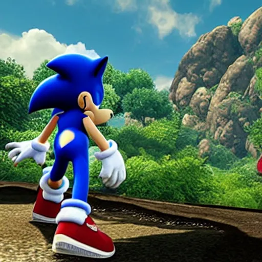 Image similar to sonic the hedgehog in unchanted 4