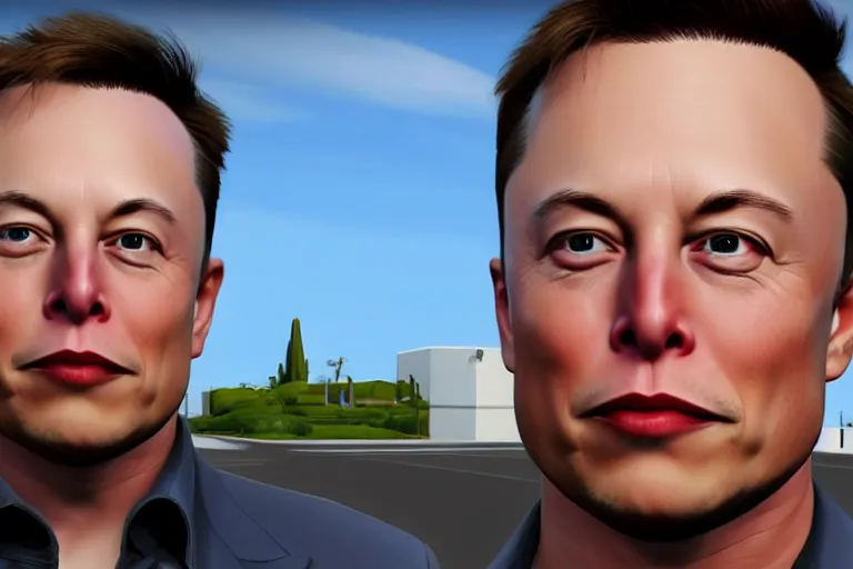 Prompt: a screenshot of elon musk in the video game in the sims, 3 d rendering. unreal engine, amazing likeness, very detailed,