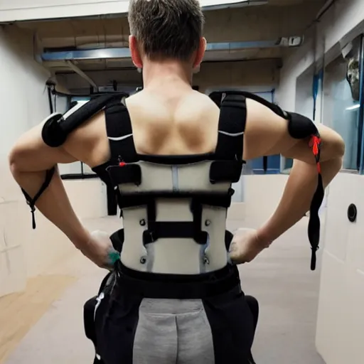 Image similar to muscular fitting exoskeleton for rehab