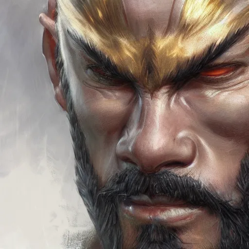 Image similar to King from Tekken, closeup character portrait art by Donato Giancola, Craig Mullins, digital art, trending on artstation