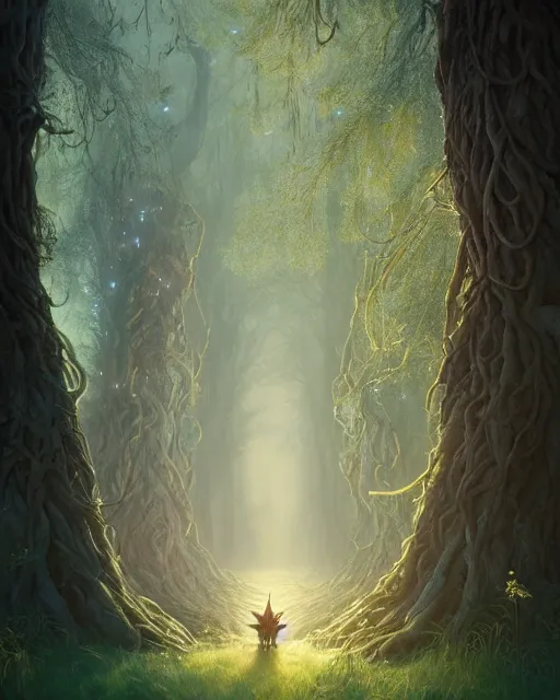 Image similar to highly detailed surreal vfx portrait of a cursed crown in a shadowy forest by a willow tree, stephen bliss, unreal engine, greg rutkowski, loish, rhads, beeple, makoto shinkai and lois van baarle, ilya kuvshinov, rossdraws, tom bagshaw, alphonse mucha, global illumination, detailed and intricate environment