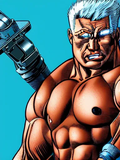 Image similar to cable by rob liefeld, detaield, hyper-detailed