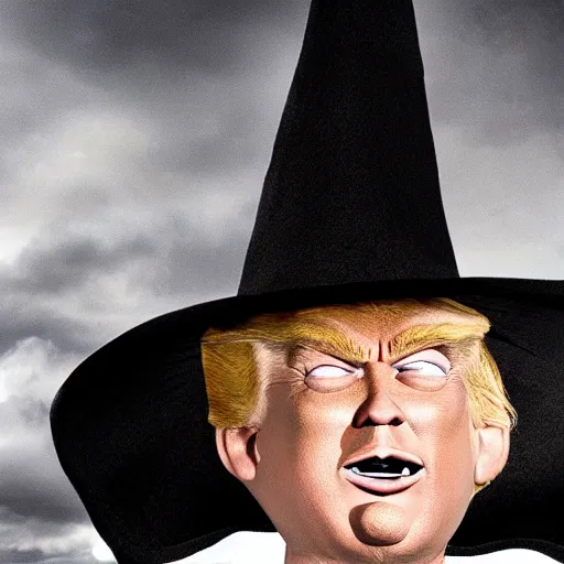 Image similar to wicked witch of the west that looks like trump, movie still