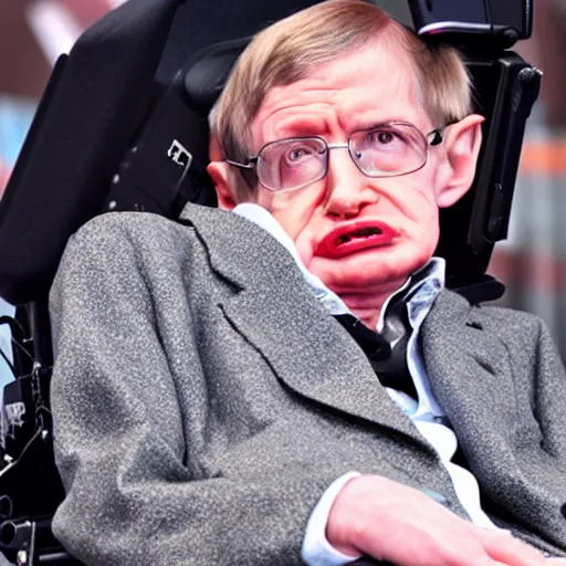 Prompt: Live Action Still of Stephen Hawking in Harry Potter, real life, hyperrealistic, ultra realistic, realistic, highly detailed, epic, HD quality, 8k resolution, body and headshot, film still