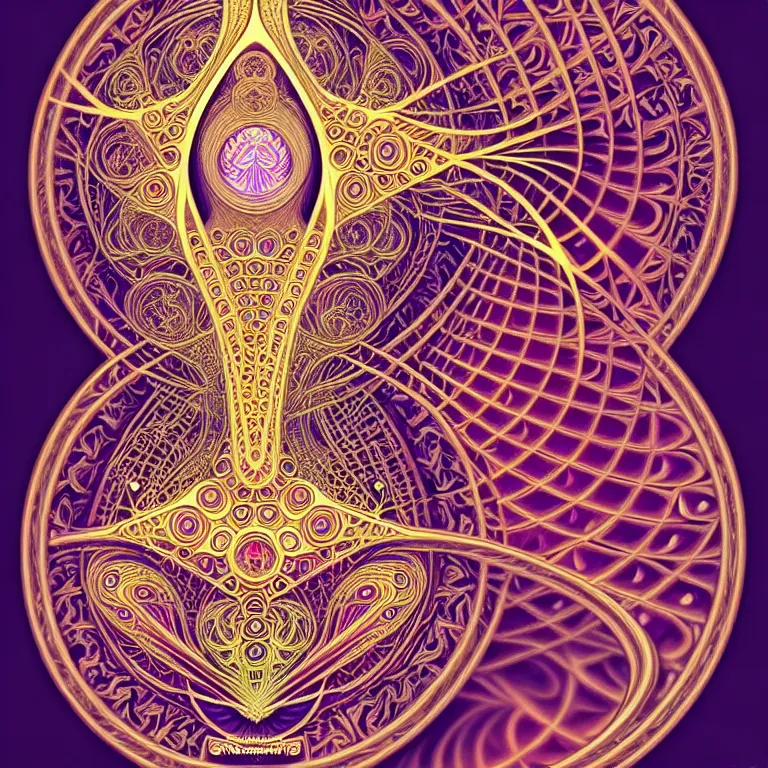 Image similar to psychedelic sacred geometry, intricate, sophisticated, ultra realistic, incredibly detailed, diagram, illustration, fractal, trending on artstation by markus kosel and alphonse mucha - n 9