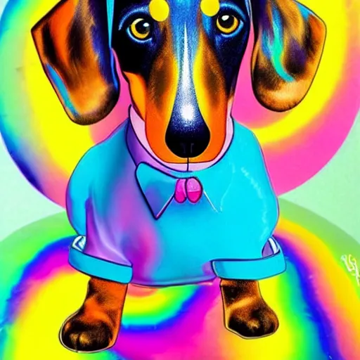 Image similar to lisa frank dachshund