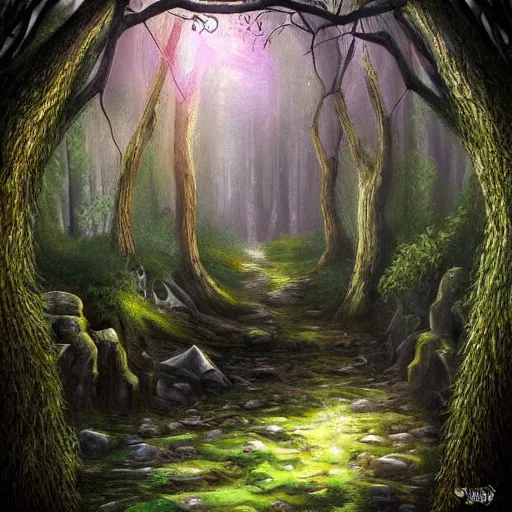 Image similar to Mystical forest, fantasy art