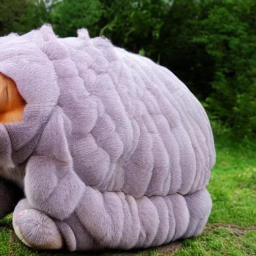 Prompt: large tardigrade with fur