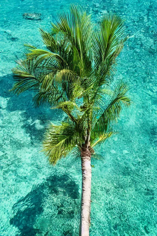 Image similar to palm over crystal clear water photograph