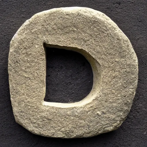 Image similar to a letter q made out of stone