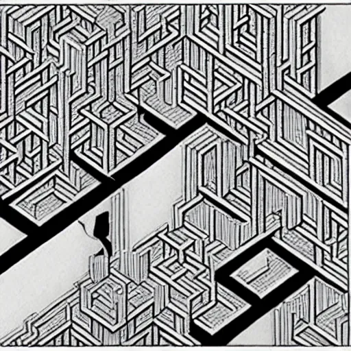 Image similar to isometric art by m. c. escher