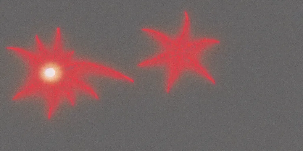 Image similar to light coming out of one bull - like kaiju starfish monster, korean film noir, korean traditional palace, pyongyang city, 1 9 6 0 s, red color bleed, 4 k, video compression, video glitch, monochrome, akira kurosawa