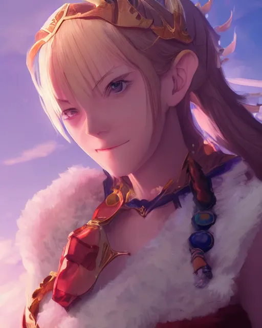 Image similar to a girl cosplaying as a king, full shot, atmospheric lighting, detailed face, one piece style, by makoto shinkai, stanley artgerm lau, wlop, rossdraws