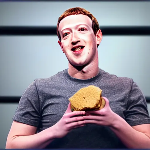 Image similar to mark zuckerberg eating lumpy wet brown stuff, 4 k photograph, cinematic, ideal, no artifacts,