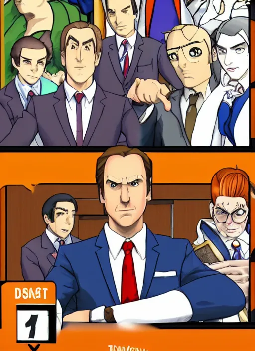 Portrait Of Saul Goodman As Phoenix Wright In Court Stable Diffusion Openart