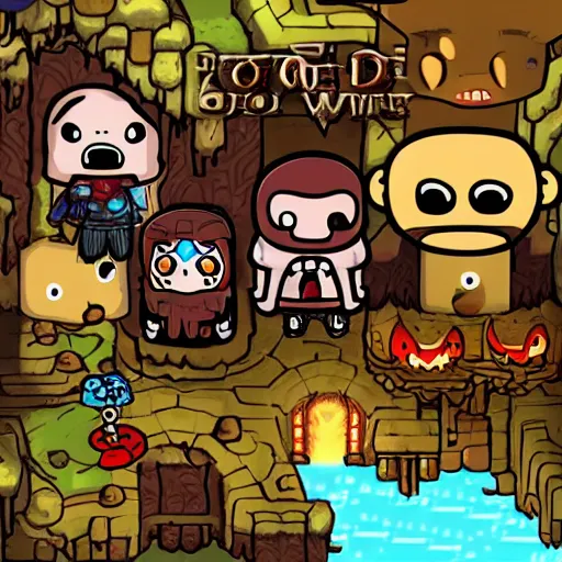 Image similar to binding of isaac god of war