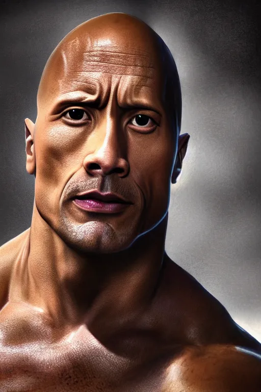 The Rock, suspicious, raised eyebrow, Stable Diffusion