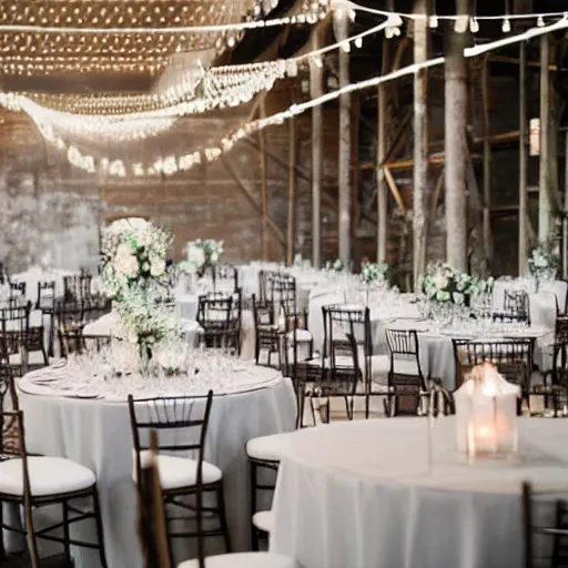 Prompt: industrial rustic ultra modern minimalist wedding centerpieces